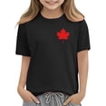 thumbnail image 4 of Zpanxa T-Shirts pour Tout-Petites Fille Imprimé Feuille d'Érable Manches Courtes Col Rond Haut Décontracté en Coton 3 Ans, 4 of 6