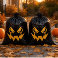 thumbnail image 3 of 2 PCS Halloween Spooky Decor Face Leaf Bags,Pumpkin Face Plastic Storage Bags, Seasonal Yard Leaf Storage and Party Gift Bag Set,Black, 3 of 4