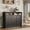 Black, variant on Gaderth Farmhouse Sideboard with Built-in Outlet, 3 Drawers & Barn Doors, TV Stand, Coffee Bar Storage Buffet Cabinet with Adjustable Shelf, for Living Room, Kitchen, Dining Room