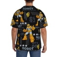 thumbnail image 7 of PAYOHTO Boys Creative Robots Mens Hawaiian Casual Short-sleeved Shirt Tropical Summer Beach Button Down Shirts, 7 of 7