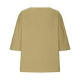 thumbnail image 5 of Fznquz Womens Tops Casual Tunic 3/4 Sleeve Yellow Shirts Soft Plus Crew Neck Womens Blouses, 5 of 6