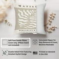 thumbnail image 2 of Ethan Taylor Botanical Throw Pillow Soft Cushion Cover 'Matisse Plant Coffee Beige Botanicals Leaf' Mid-Century Modern Pattern Decorative Square Accent Pillow Case, 20x20 Inches, Beige, White, 2 of 5