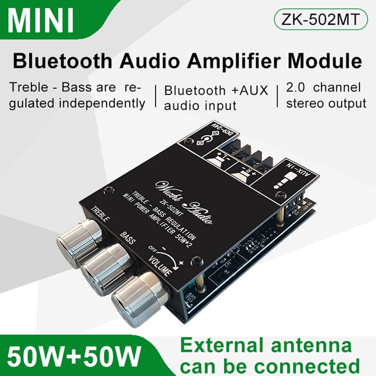 ZK-502MT 2*50W Bluetooth-compatible 5.0 Subwoofer Amplifier Board