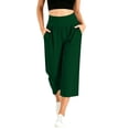 thumbnail image 2 of Women's High Waist Cropped Wide Leg Yoga Pants with Pockets, 92% Polyester 8% Spandex, Casual Loose Trousers Athletic Jogging Fitness Outdoor Lounge, Womens Cropped Pants Capris, 2 of 9
