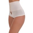 thumbnail image 4 of INSPIRE CHIC Women's High-Waisted Adjustable Waist Shaper Knickers Front Hook Closure Tummy Control Half-Hip Shaping Shorts 3XL White, 4 of 6