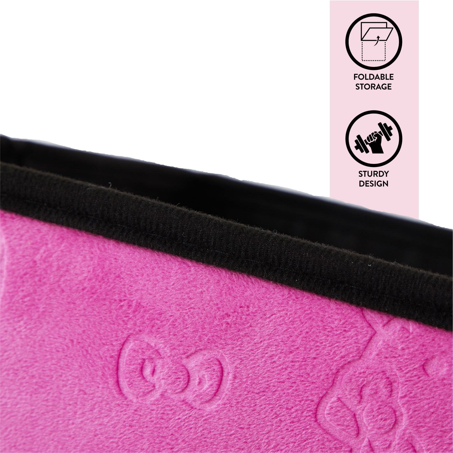 Hello Kitty Kids' Embossed Storage Ottoman, 15 x 15 x 15 Inches, Pink