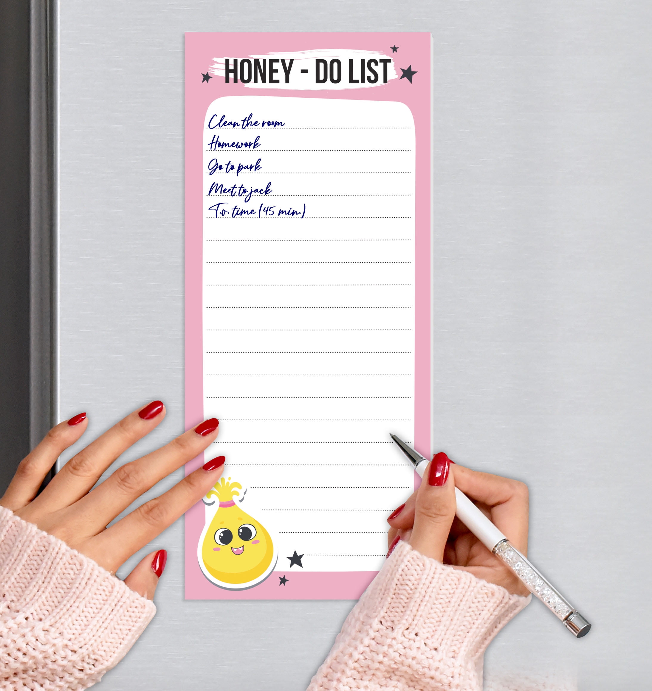 Inkdotpot Pack of 3 Magnetic Fridge To-Do List Notepads- Magnetic Memo Pads For Refrigerator-(50 Sheets Each)-HW