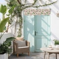 thumbnail image 5 of Pink Magnolia Door Banner Floral Branches Leaf Botanical Newspaper Texture Small Scalloped Hanging Banner for Door, Hanging Flag Backdrop Decoration for Wall Window Party 3pcs, 10 x 16 Inch, 5 of 9