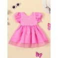 thumbnail image 2 of GXFC Little Girls A-line Dress 1T 2T 3T 4T 5T 6T Kids Girls Short Sleeve Tiered Butterfly Print Dress Mesh Tulle Dress Children Girls Summer Princess Dress, 2 of 9
