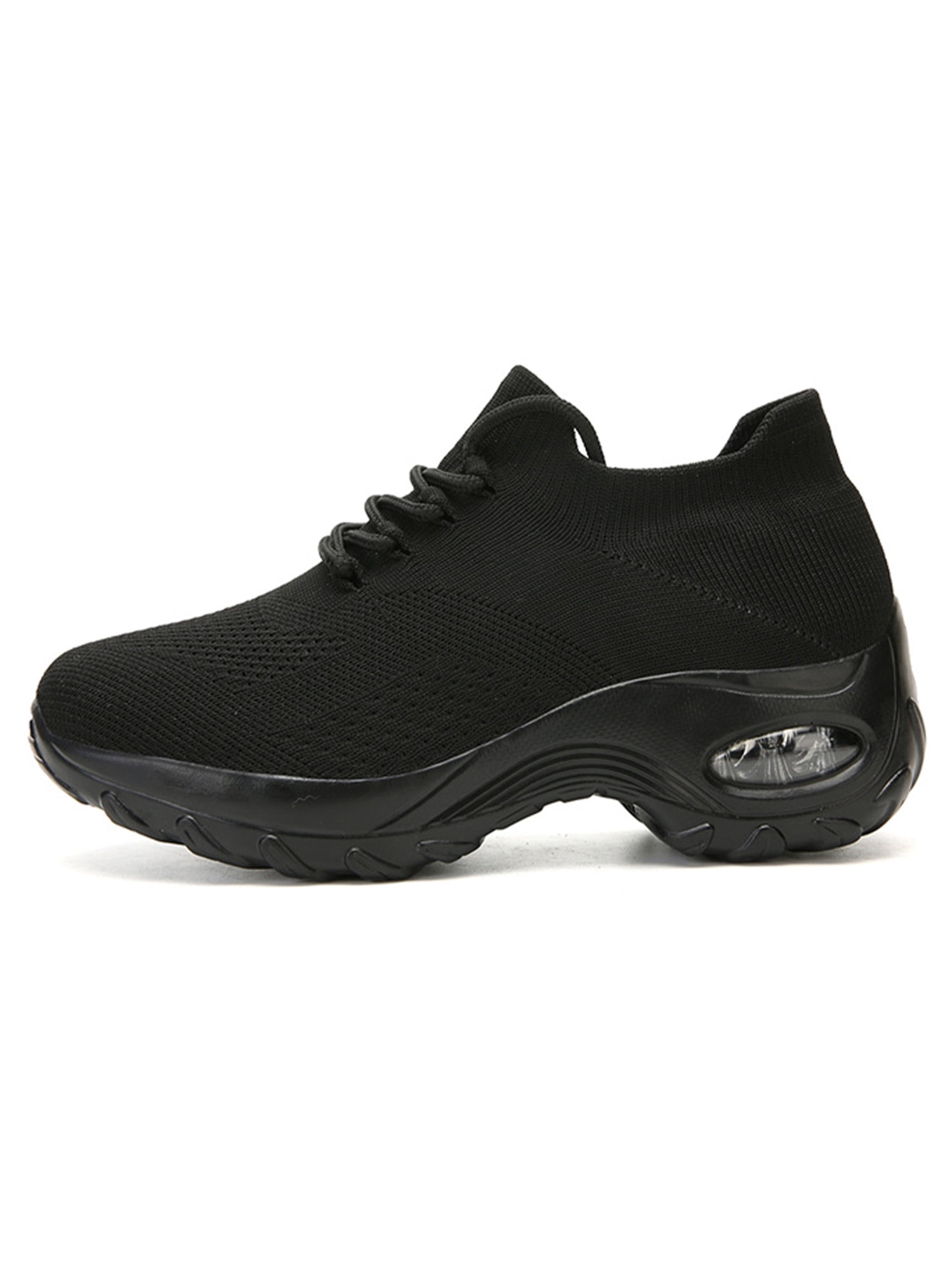 SIMANLAN Women Lace Up Trainer Flats Lightweight Walking Running Gym