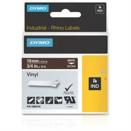 Dymo White on Brown Color Coded Label 1805418