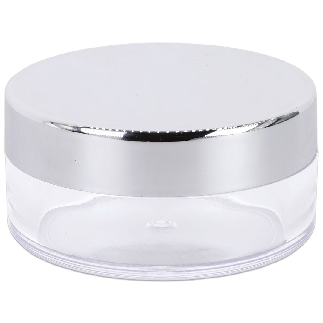 Beauticom 10 Grams/10 ML (0.35 Oz) Premium Round Clear Body Leak Proof Plastic Container Jars with Silver Lids - Storage Cosmetic Lotion Creams Ointments (600 Pieces Jars + Lids, Silver)