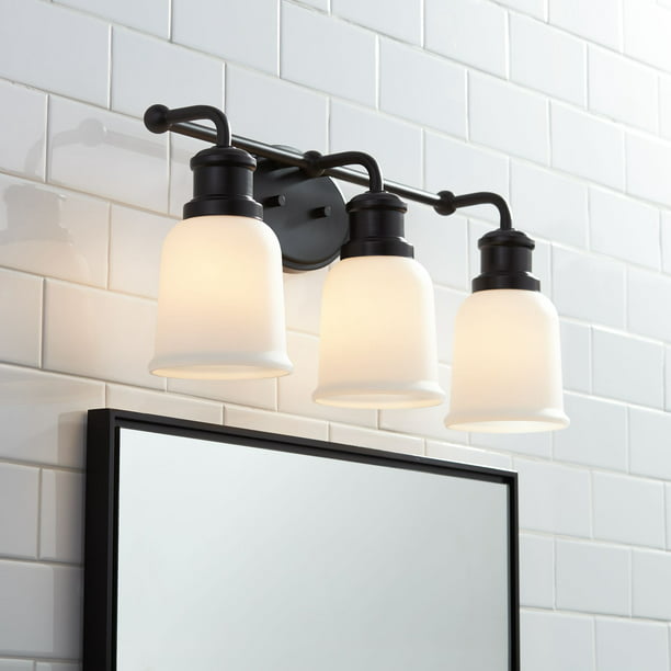Possini Euro Design Industrial Wall, Milk Glass Bathroom Light Fixtures