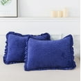 thumbnail image 5 of JML 3 Piece Velvet Quilt Set with 2 Shams, Soft Quilted Bedspread Coverlet, Queen, Navy, 5 of 5