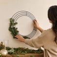 thumbnail image 4 of Edhome Decorative Metal Cutout Christmas Wreath Frame Festive Iron Art, B, 4 of 6