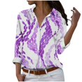 thumbnail image 2 of Fiudx Ofertas Flash Artículos En Oferta Camisa con Botones de Solapa Estampada de Serie Informal Regular de Manga Larga para Mujer, 2 of 5