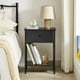 VECELO Set of 2 Nightstand with 1-Drawer and Shelf, Modern X-Design Side End Table for Living Room Bedroom, Black - image 3 of 9