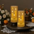 thumbnail image 5 of LED Flameless Candles，2 Pack,Acrylic Glass Cover Battery Operated, Real Wax Candles Warm Color Flickering Light for Festival Wedding Home Party Decor, Gold, 5 of 9