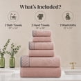 thumbnail image 4 of Modern Threads Jacquard Border 6-Piece Cotton Bath Towel Set, Peach, 4 of 8