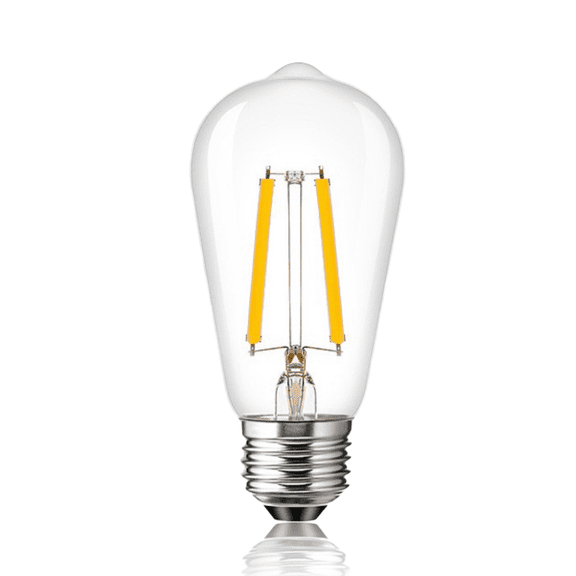 4W E26 ST58 Shatterproof Edison LED Bulbs, 2700K Warm White Dimmable Vintage Decorative Light Bulbs for Home Bedroom Bathroom Lighting