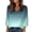 Army Green, variant on Women's Spring Summer Casual Loose V-Neck Three-Quarter Sleeve Ombre Print Pullover Top, Black XXL