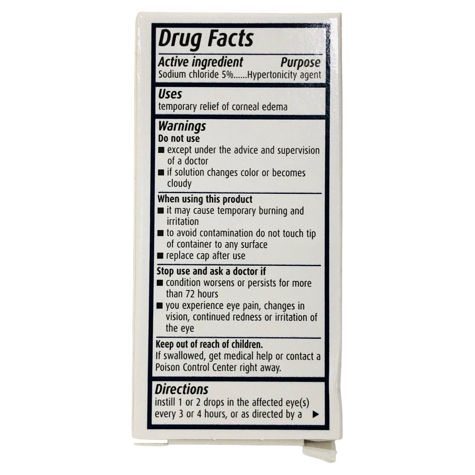 Muro 128 5% Sodium Chloride Hypertonicity Ophthalmic Solution, from Bausch + Lomb, 0.5 Fl Oz (15 mL)