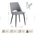 thumbnail image 3 of Velets Set of 4 Aria Side Chair, Upholstered Cushion Padded Faux Leather Curved Backrest Seat w/Metal Legs, Stylish & Modern Dining Chair for Living & Dining Room, Kitchen, Bedrooms & Offices - Gray, 3 of 5