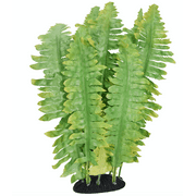 (2 pack) Komodo Reptile Green Artificial Silk Fern Plant for Tank, Aquarium Decor