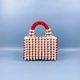 thumbnail image 1 of Xiao Hua Bolso de hombro tejido para mujer, bolso de mano y neceser, elegante bolso de playa de verano, 19 x 8 x 13 cm (rojo), 1 of 4