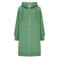 thumbnail image 3 of Kilaqueen Women's Zip Up Hoodies Long Sleeve Fall Tunic Hooded Sweatshirt Oversized Long Fleece Jacket with Pockets, 3 of 5