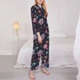 thumbnail image 3 of Goofa Roses Flowers Printed Women’s 2 Piece Pajama Set Super,Pajamas Women's Long Sleeve Sleepwear Soft Button Down Loungewear Pjs Lounge Set Nightwear-Medium, 3 of 9