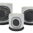 thumbnail image 5 of Meon 3pc Garden Planter Set, Textured White and Black Ceramic Design, 5 of 7