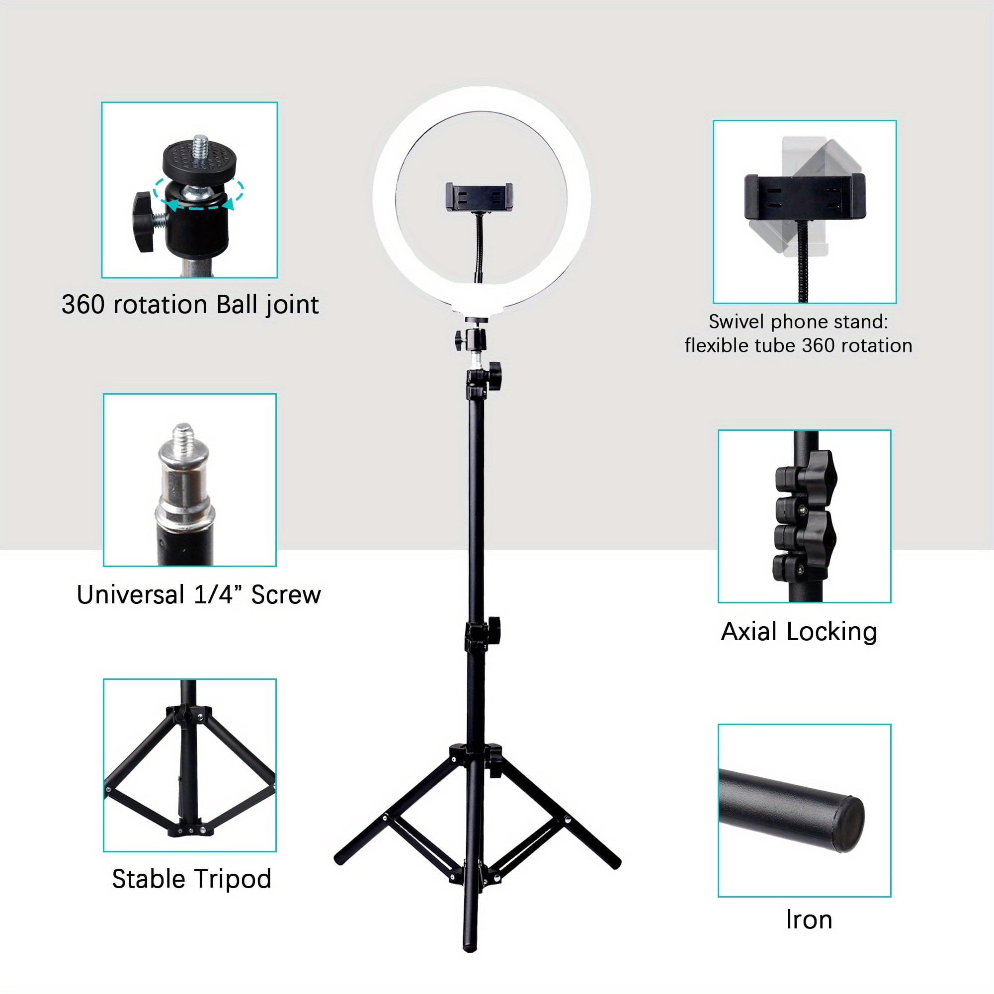 ZOMEI RGB Video Light Panel Lighting Kit, LED Bi Color Dimmable Portable Studio Light with 43" Stand, Lightweight Phone Light for Photography Video Recording Live Streaming(1pcs)