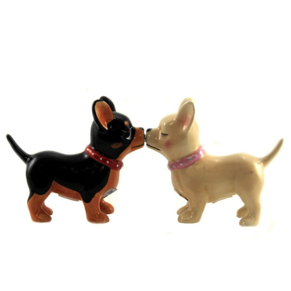 Pacific Trading Kissing Chihuahuas Pucker Up Pups, Salt and Pepper Shaker Set, Magnetic