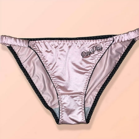 

ALSLIAO Sexy Women Silk Satin Panties Ladies Lingerie Underwear Knickers Briefs Pink L