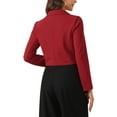 thumbnail image 3 of INSPIRE CHIC Cropped Blazer Jacket for Women's Notched Lapel Collar Casual Office Blazers M Red, 3 of 5