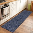 thumbnail image 3 of Navy Blue Large Area Rugs for Bedroom Living Room, Soft Non Slip Carpet Bedside Rug, Boho Vintage Ethnic Tribe Abstract Art Rectangular Floor Cover Kitchen Accent Rug 2'x6' for Dining Room/Office, 3 of 9
