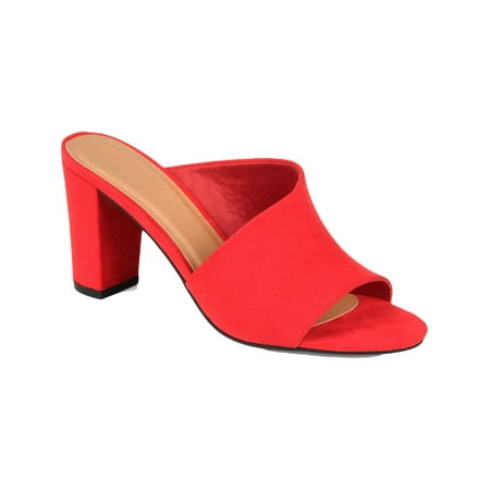 

Journee Collection Womens Allea Slip On Mule Sandals Red 7 Medium (B M)