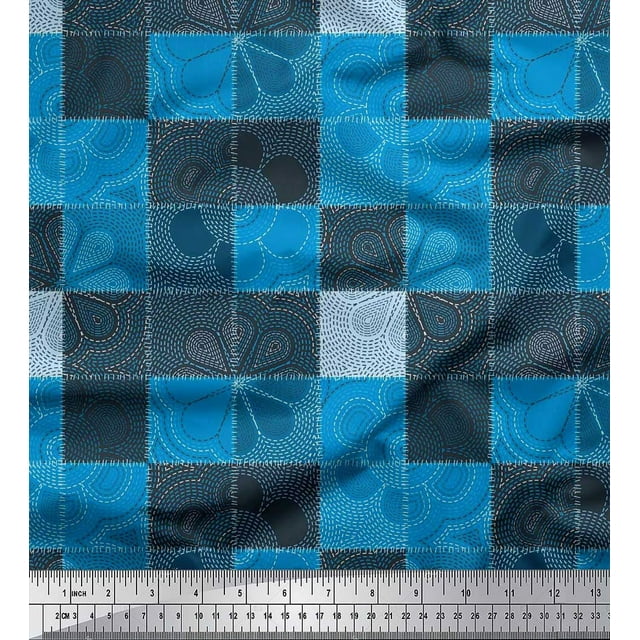 Soimoi Poly Georgette Fabric Flower Artistic Fabric Prints by Yard 52 Inch Wide