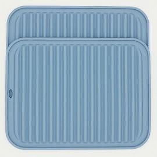 Salvamanteles de silicona grandes para mesa, color dorado, multiusos y en muchos colores para elegir (azul B-Rectangular)