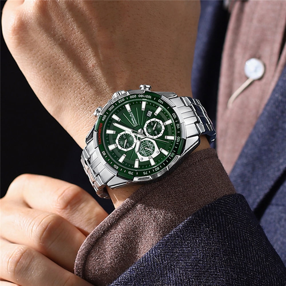 Men Wristwatches Fashion Luxury Stainless Steel Watches for Men Business Auto Date Glow Analog Quartz Wristwatches