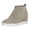Khaki, variant on HEWUQI Women's Wedge Ankle Booties Elastic Hollow out Side Zipper Slip on Casual Comfortable Short Boots Daily Dress Shoes Khaki Size 10