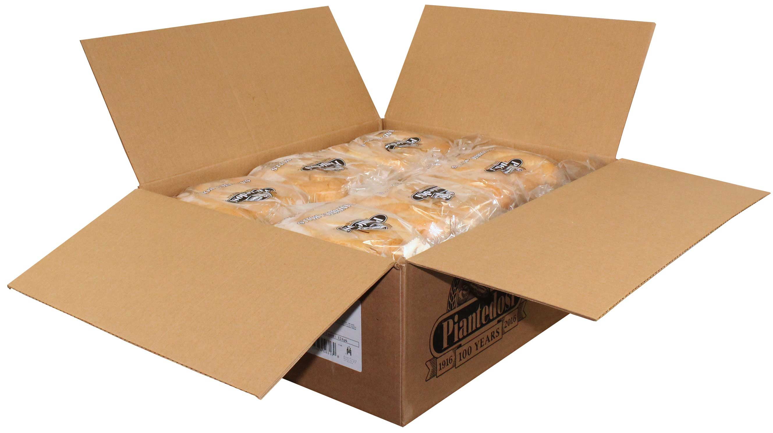 Piantedosi Sliced Sandwich Roll - 6 count per pack -- 12 packs per case