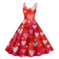 thumbnail image 2 of LWavelet 2026 Valentine's Off-the-shoulder Heart Polka Dot Dress, Women's Rose Accent Flowy A Line Sundresses Watermelon Red XL, 2 of 4