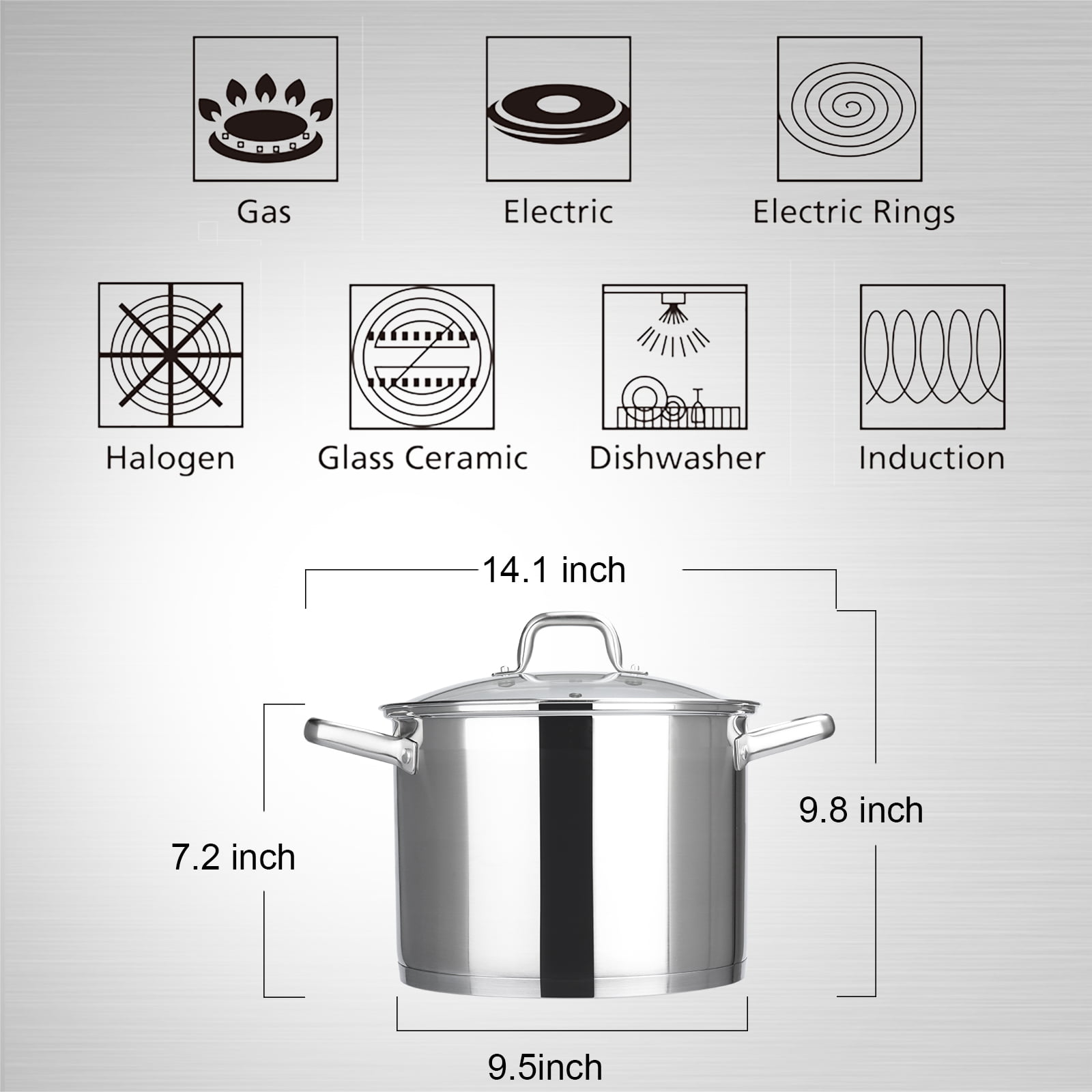 Duxtop Professional Stainless Steel Sauce Pan with Lid, Kitchen Cookware, Induction Pot with Impact-bonded Base Technology, 2.5 Quart