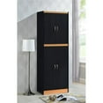 thumbnail image 2 of Hodedah HI224 4-Door 4-Shelve 5-Compartments Storage Kitchen Pantry, Black Beech, 2 of 5