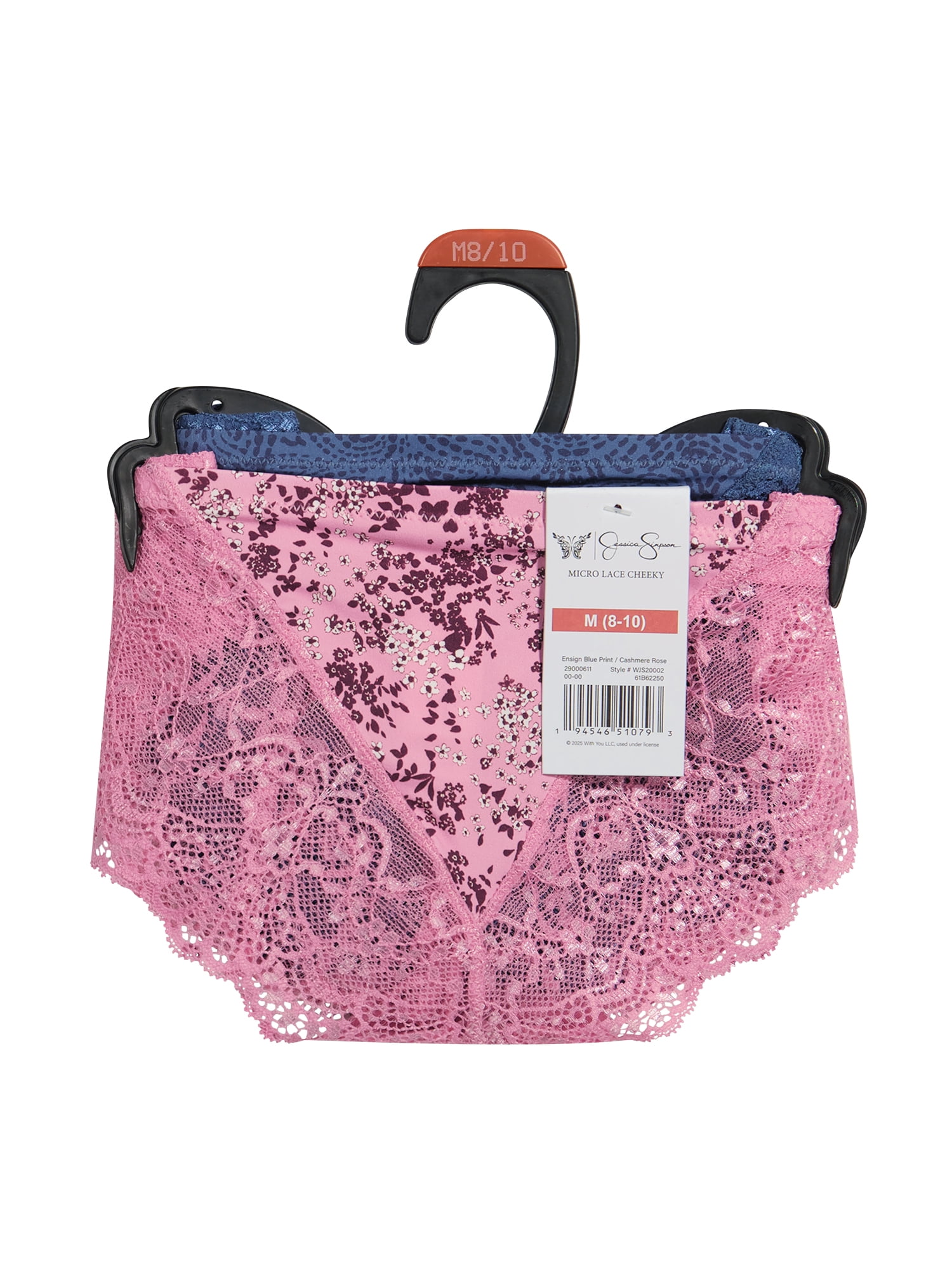 Jessica Simpson Women's Micro Lace Cheeky Panty, 2-Pack, Size S-XXXL