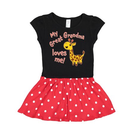 

Inktastic My Great Grandma Loves me- cute giraffe Gift Toddler Girl Dress