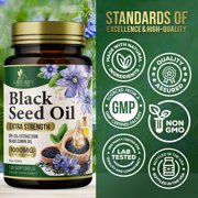 Black Cumin Seed Oil Capsules 1000mg - Premium Nigella Sativa Blackseed, Pure Natural Black Seed Oil & Antioxidant for Skin & Immune Support - Gluten Free, Bottled in USA Supplement - 120 Softgels