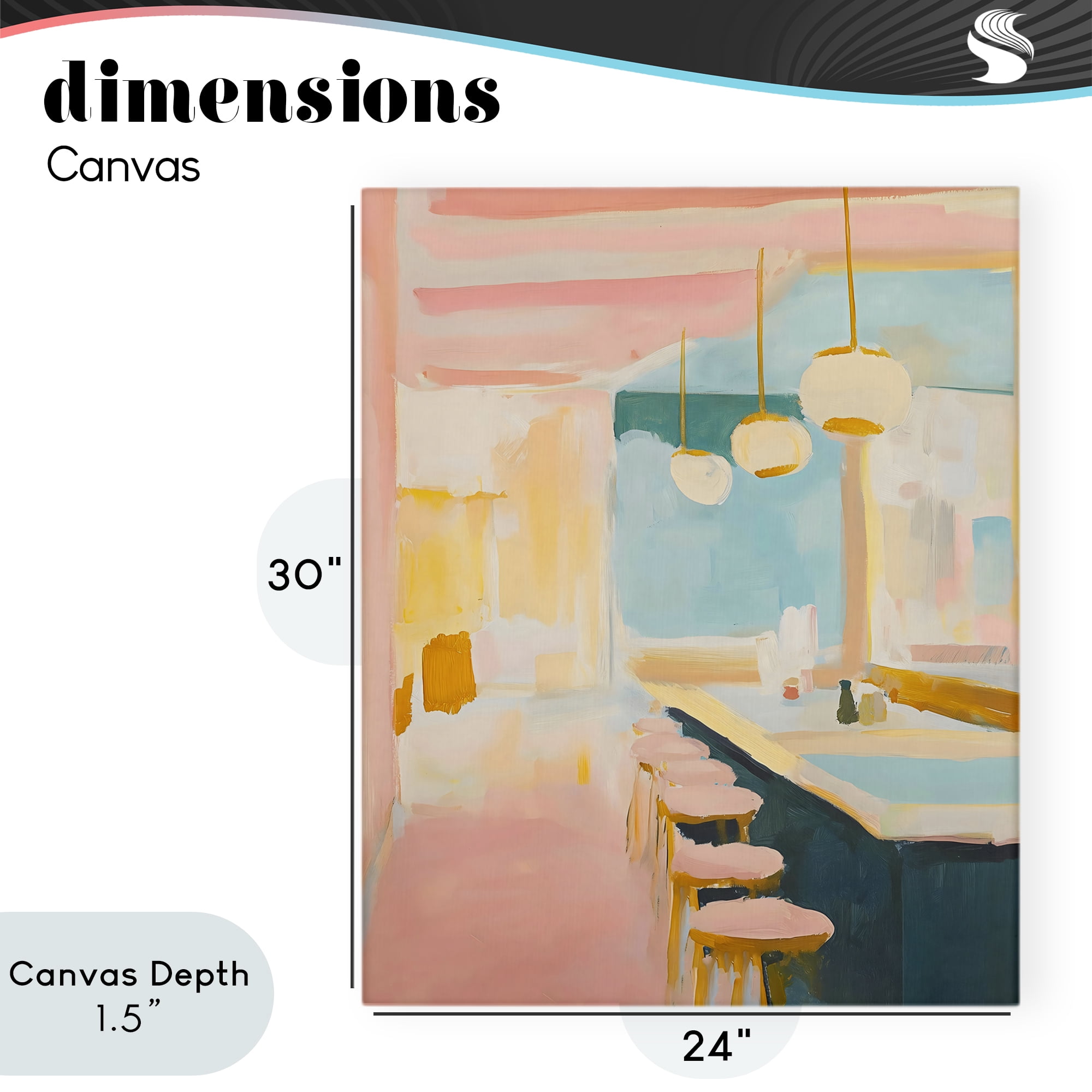 Stupell Industries Pastel Pink Bar Stools Canvas Wall Art, design by The Prints Vibe